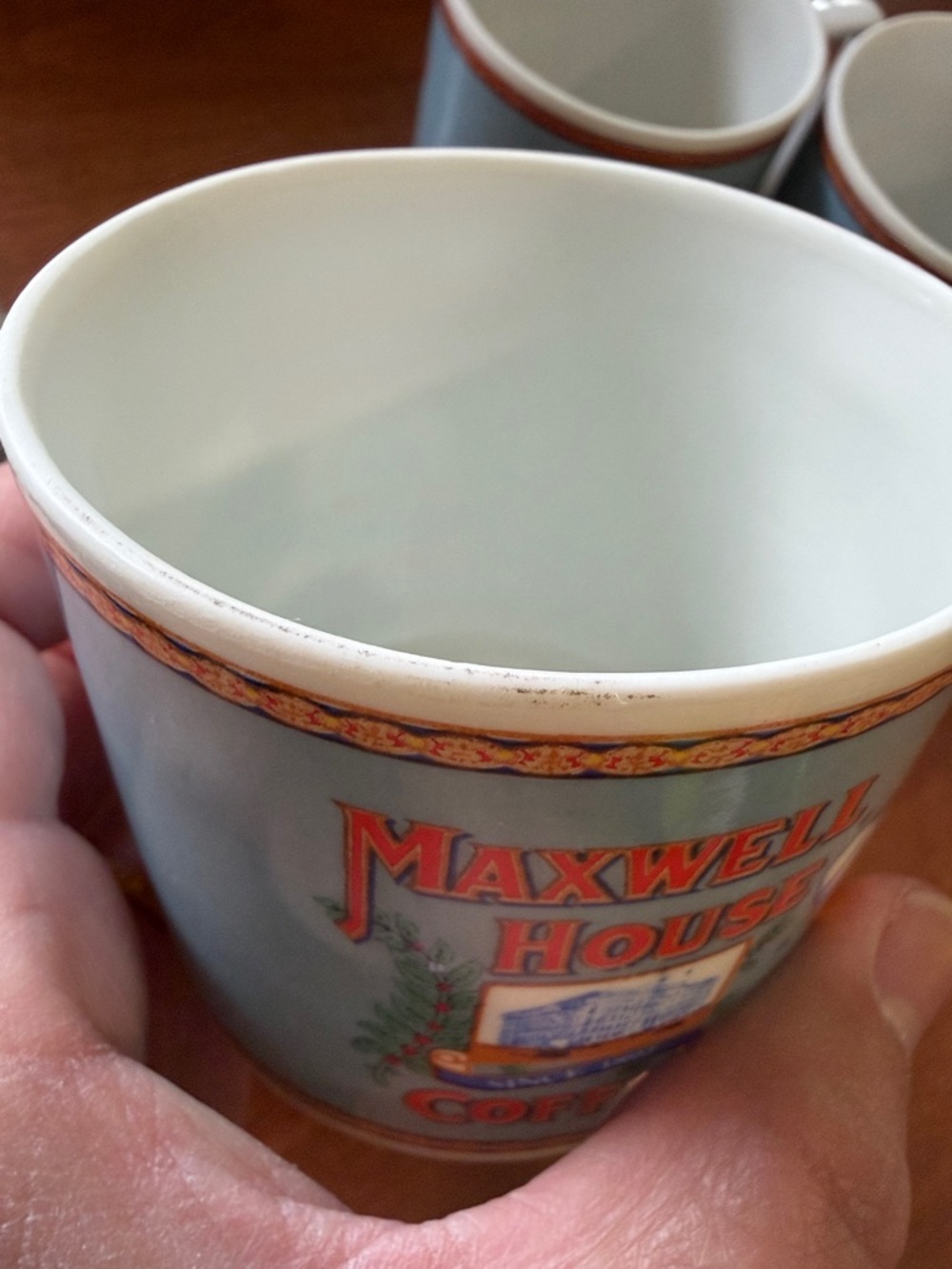 Vintage Porcelain Maxwell House Pedestal Coffee Cup Set of 7 - Picture 9 of 13